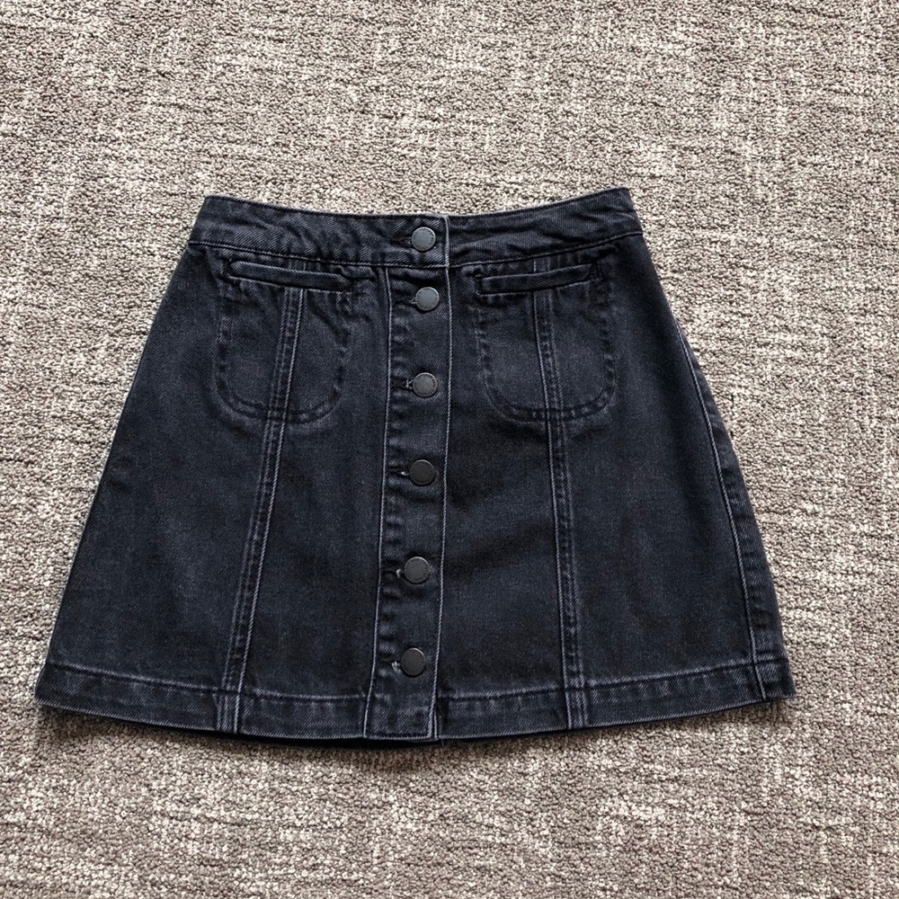 LIKE🆕Topshop Petite MOTO Button Front Denim Skirt